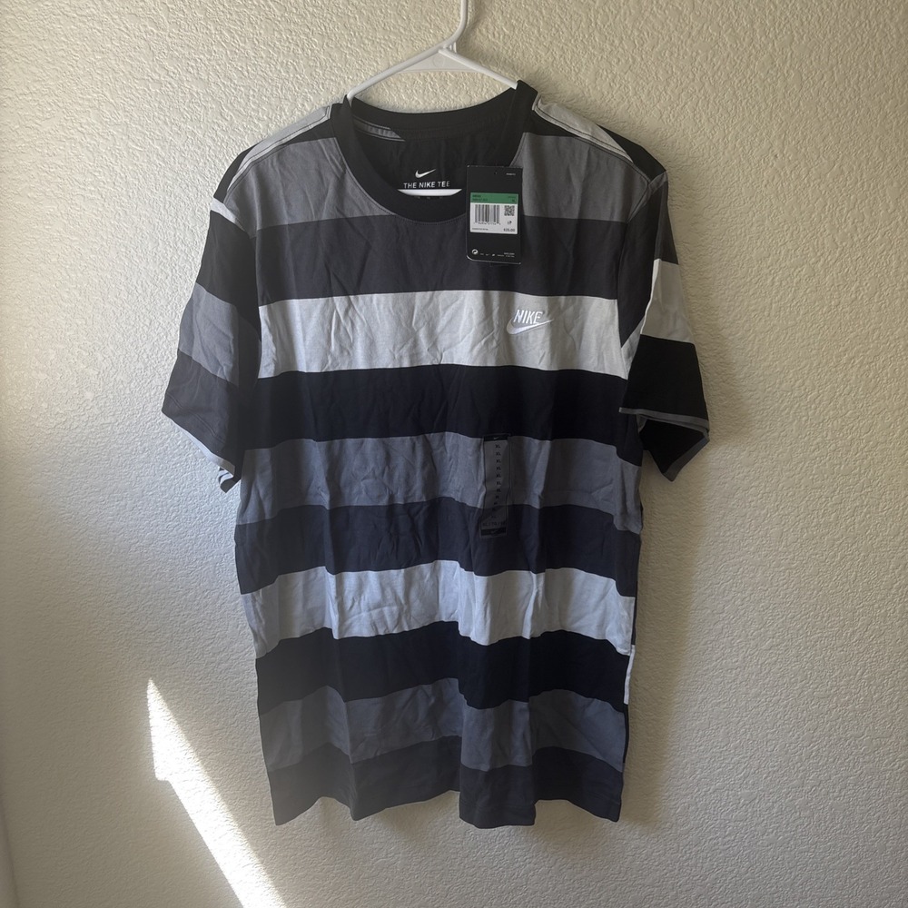 Nike "The Nike Tee" Striped Shirt – Black Multi (NWT) size XL